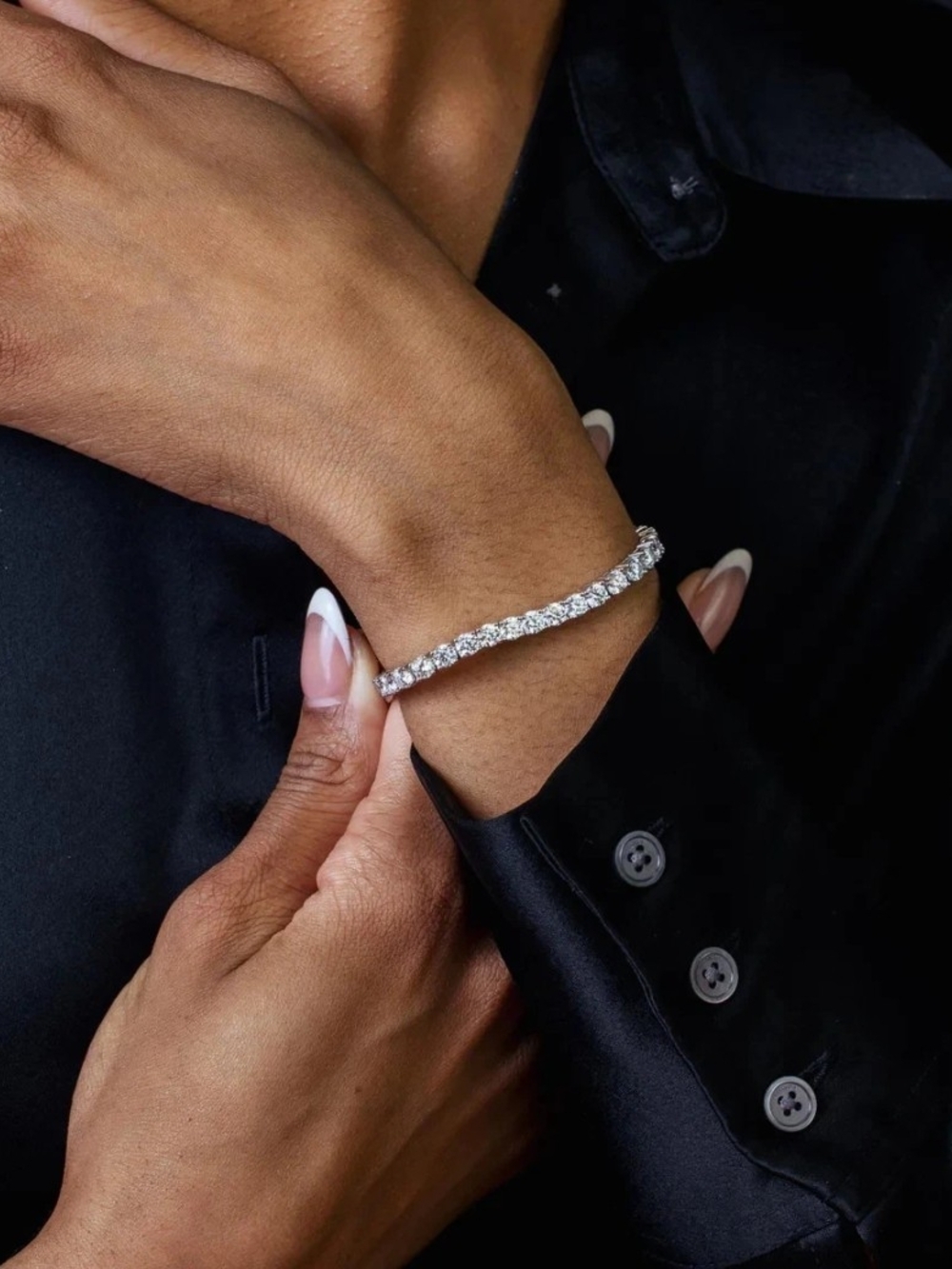 Sterling Silver Cubic Zirconia Tennis Bracelet - White 4MM / 7 Inches
